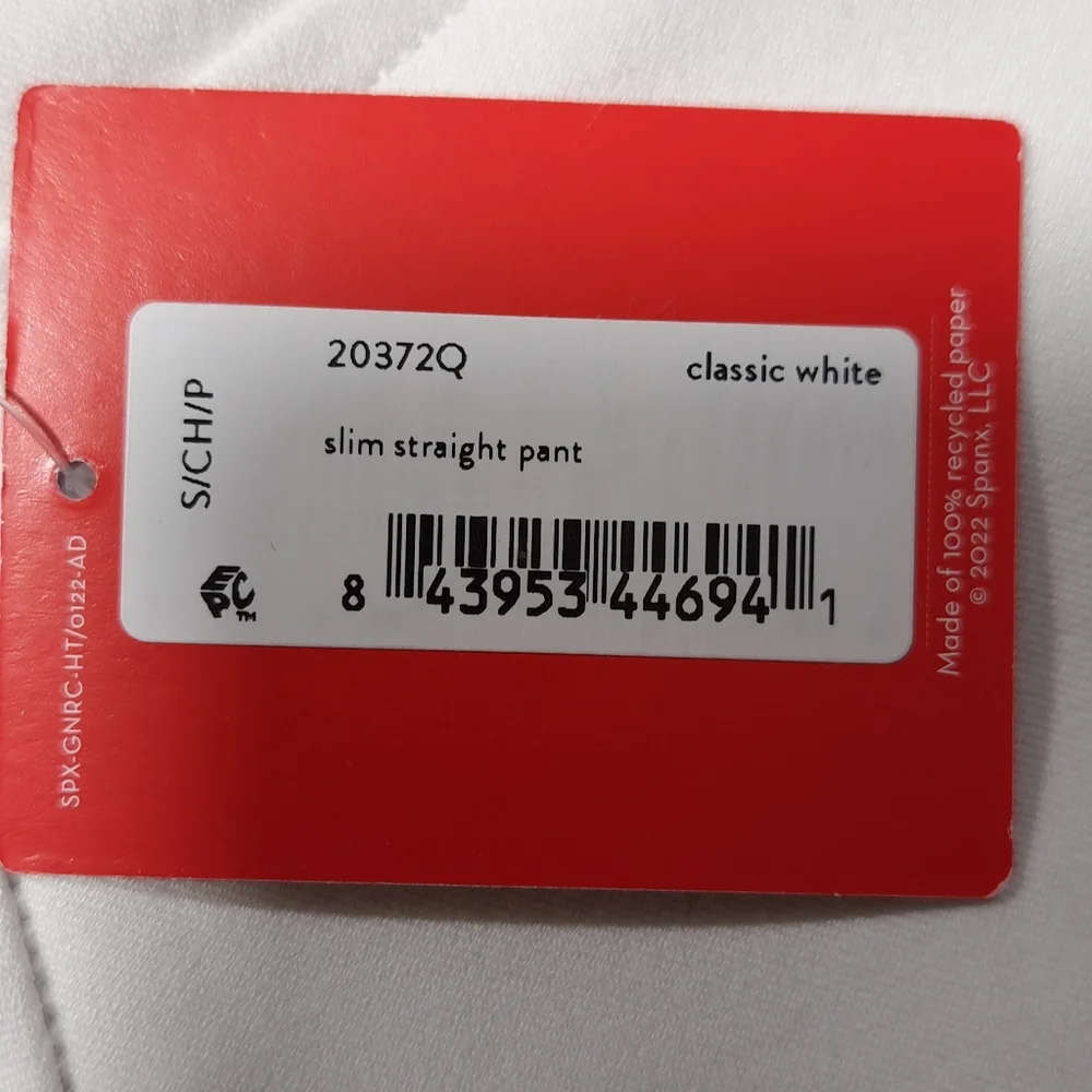 SPANX Women's Slim Straight Pants Classic White Size S Petite 20372Q Grey Lining - Picture 12 of 16